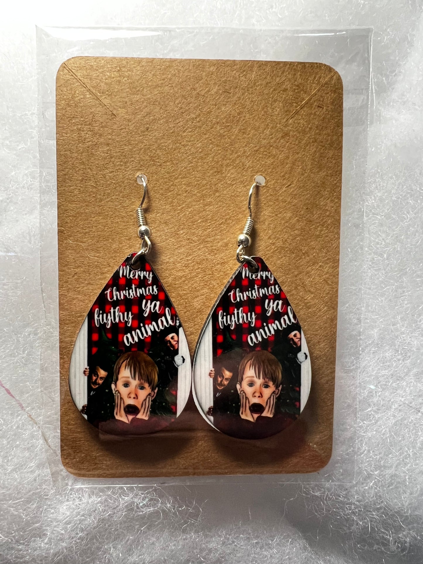 Tear drop Christmas earrings