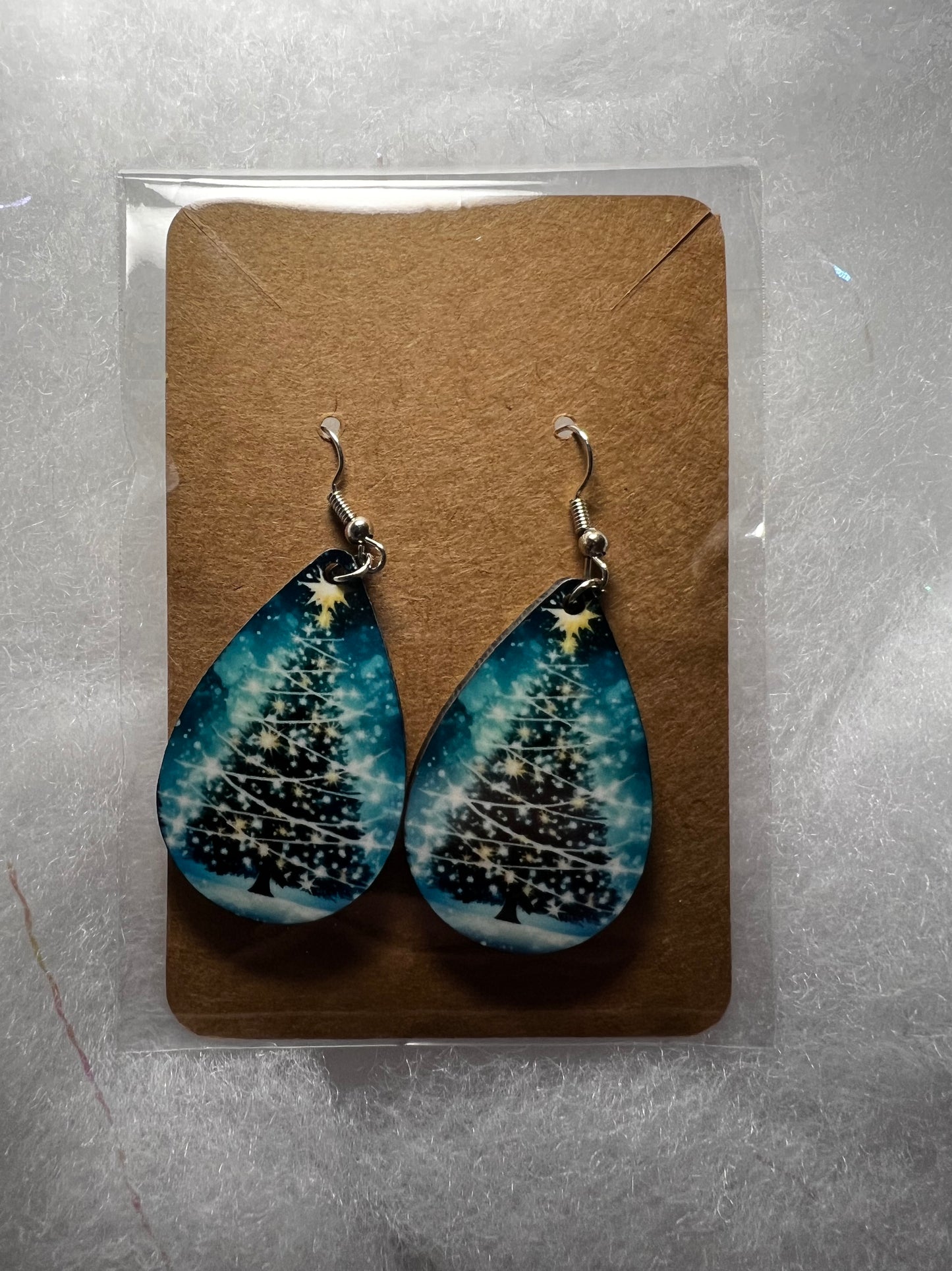 Tear drop Christmas earrings