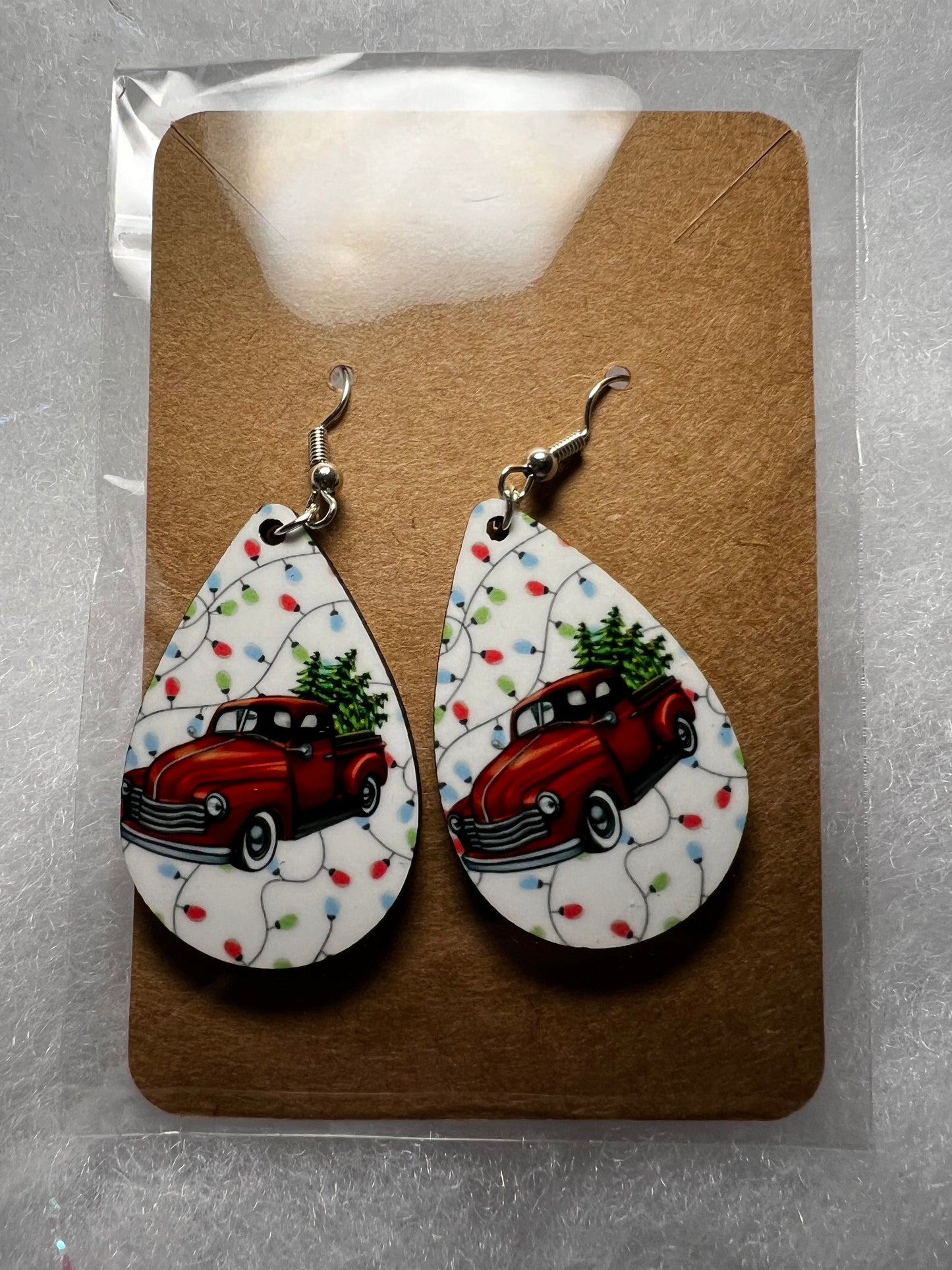 Tear drop Christmas earrings