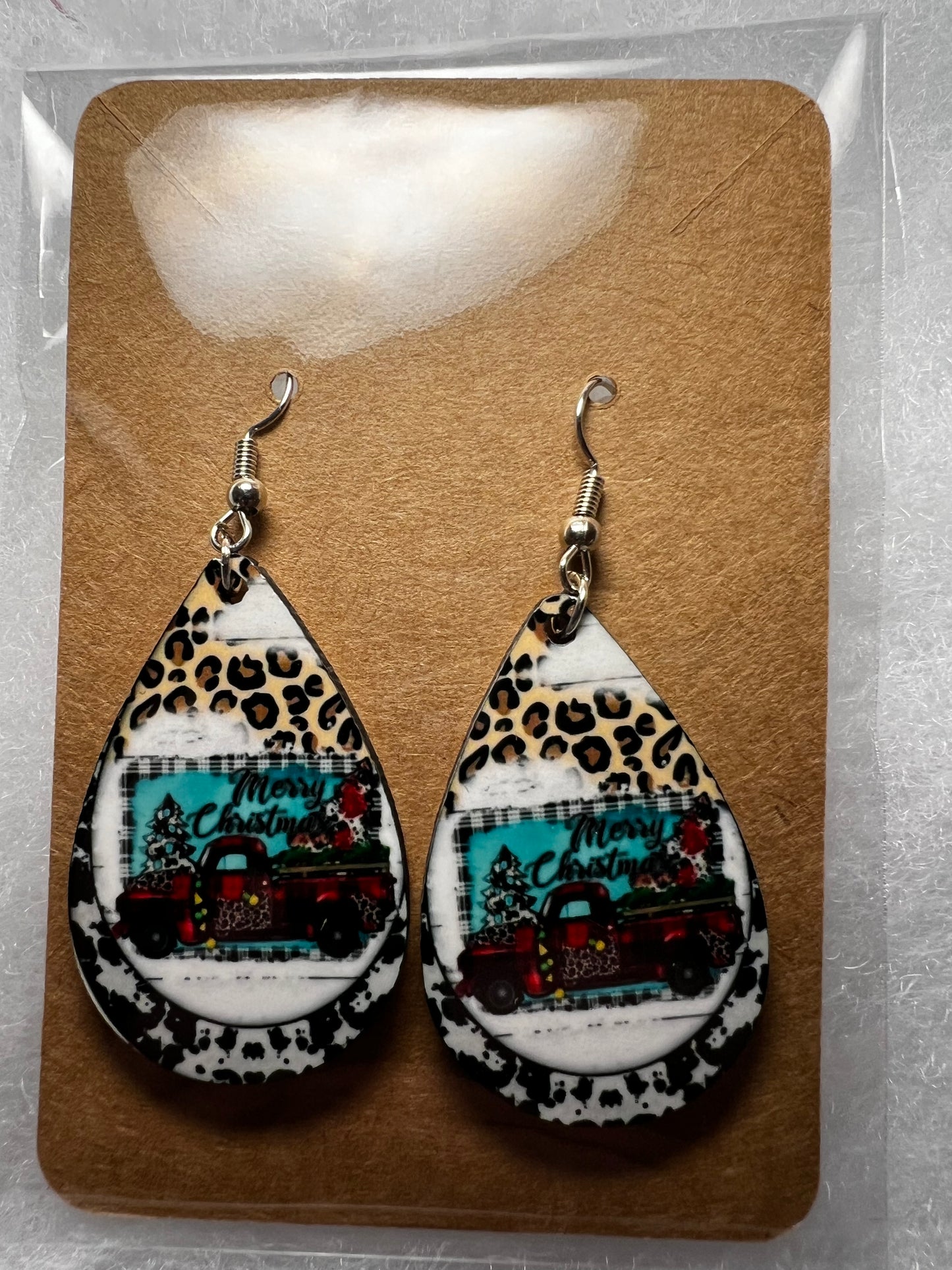 Tear drop Christmas earrings