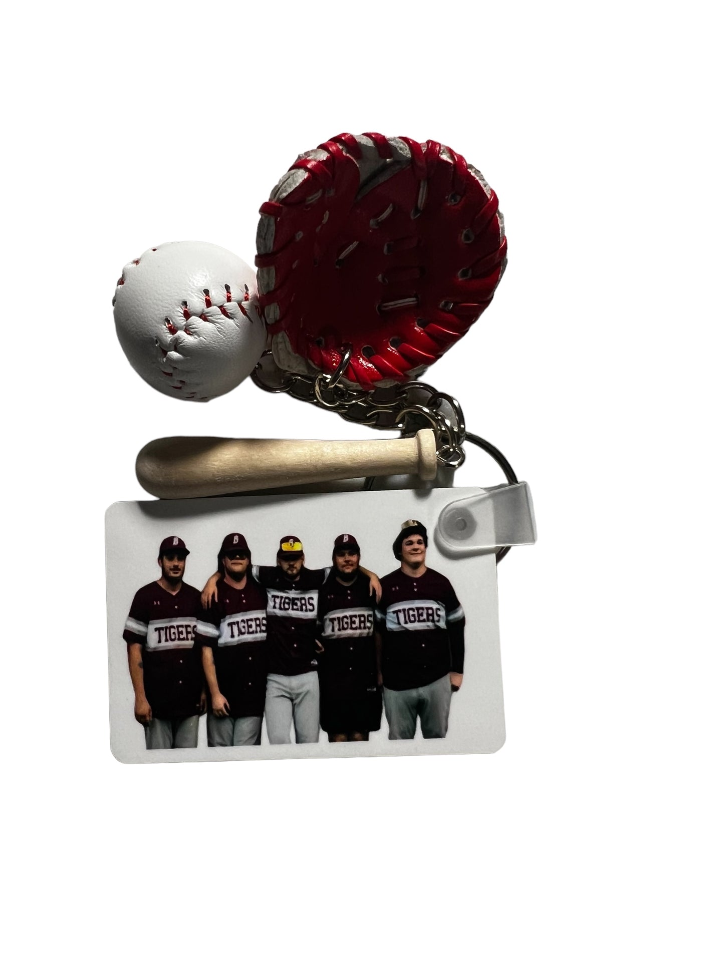 Baseball keychain or bag tag