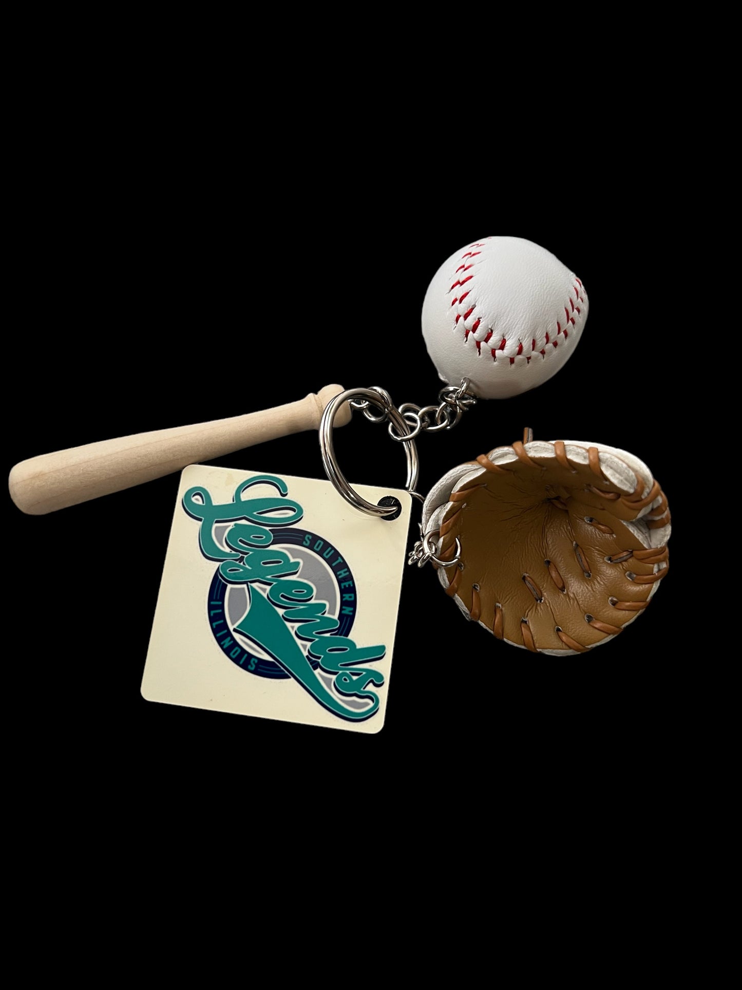 Baseball keychain or bag tag