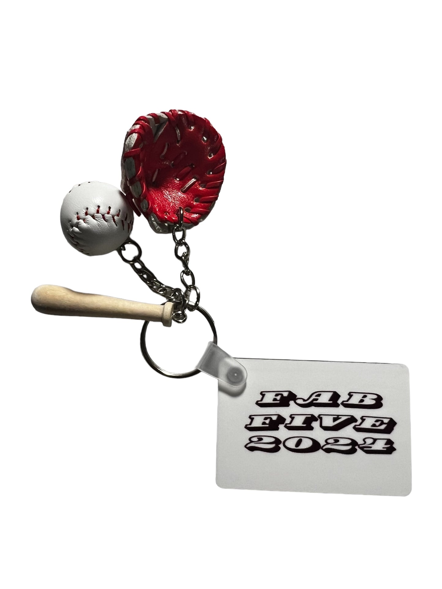 Baseball keychain or bag tag