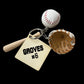 Baseball keychain or bag tag