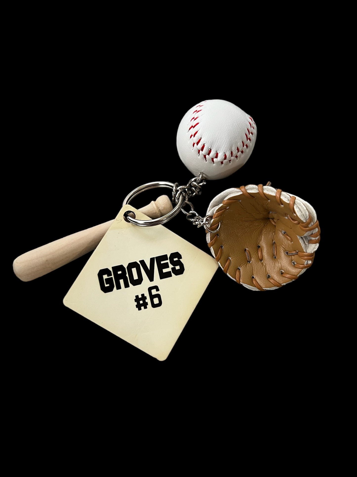 Baseball keychain or bag tag