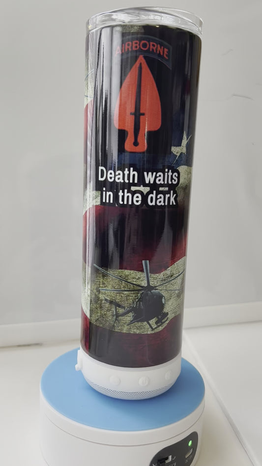 Custom 20oz tumbler with bluetooth speaker